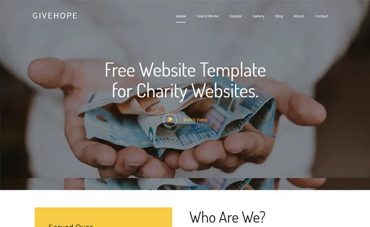 GiveHope template preview