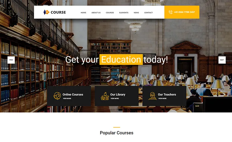 Course template preview